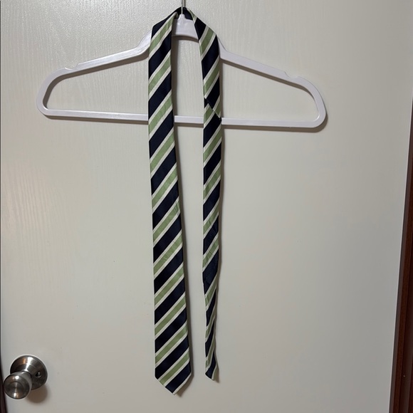 Bergamo New York Striped Black and Green Boy’s Tie - Picture 1 of 4